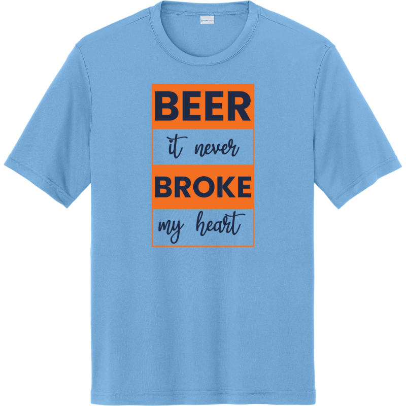 Beer Never Broke My Heart Tee - Carolina Blue