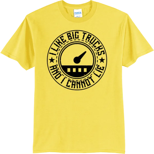 I Like Big Trucks Badge - Yellow